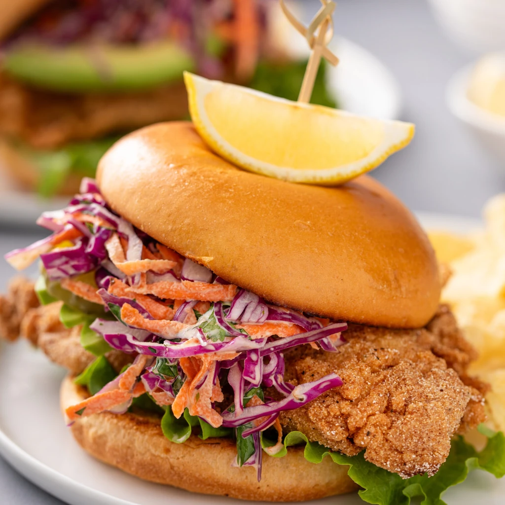 Catfish Sandwich with fries